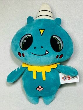 10” Implications Toys Import Kawaii Cute Gatcha Blue Horned Anime Monster Plush